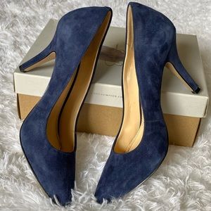 Jessica Simpson Amilee-2 High Heel closed toe Military Blue Suede pumps size 7.5